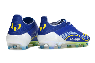 Men's Messi x Adidas F50 Elite FG Firm Ground Low-Tops Football Boots - Blue/Yellow/White