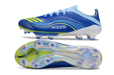 Men's Messi x Adidas F50 Elite FG Firm Ground Low-Tops Football Boots - Blue/Yellow/White