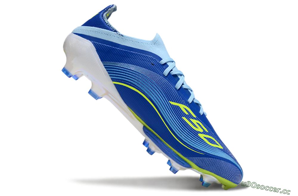 Men's Messi x Adidas F50 Elite FG Firm Ground Low-Tops Football Boots - Blue/Yellow/White 4