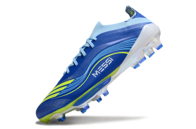 Men's Messi x Adidas F50 Elite FG Firm Ground Low-Tops Football Boots - Blue/Yellow/White