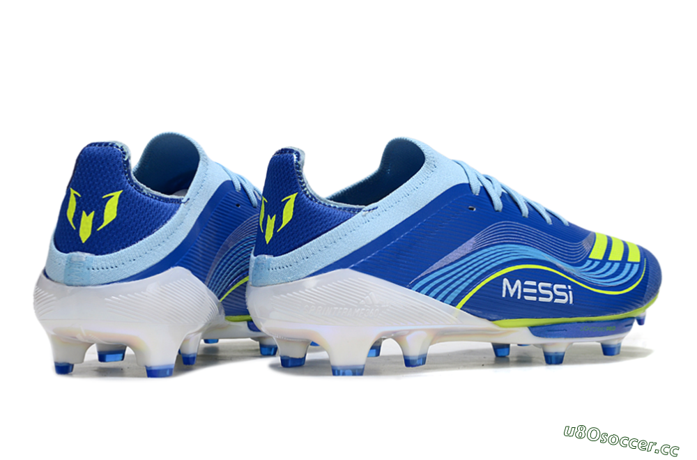 Men's Messi x Adidas F50 Elite FG Firm Ground Low-Tops Football Boots - Blue/Yellow/White 6
