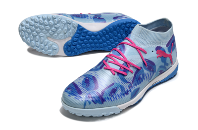 Men's Puma Future 8 Ultimate TF Artificial Turf Low-Tops Football Shoes - Blue/Pink/White