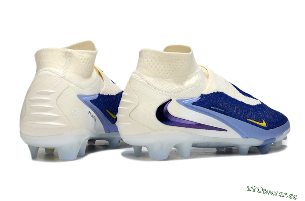 Unisex Nike Phantom 6 Elite FG Firm Ground High-Tops Football Boots - Blue/White/Black 6
