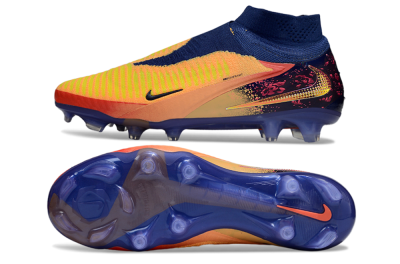 Unisex Nike Phantom 6 Elite FG Firm Ground High-Tops Football Boots - Red/Yellow/Blue