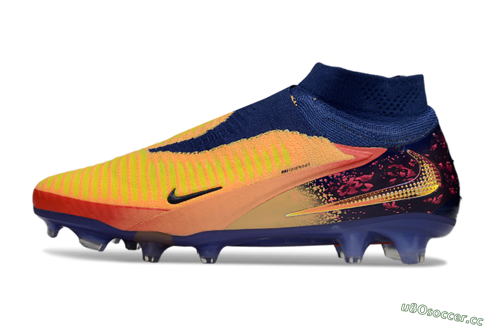 Unisex Nike Phantom 6 Elite FG Firm Ground High-Tops Football Boots - Red/Yellow/Blue 0