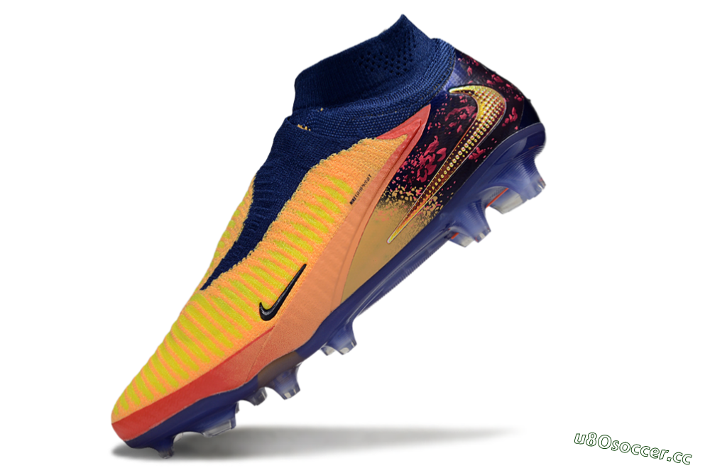 Unisex Nike Phantom 6 Elite FG Firm Ground High-Tops Football Boots - Red/Yellow/Blue 5