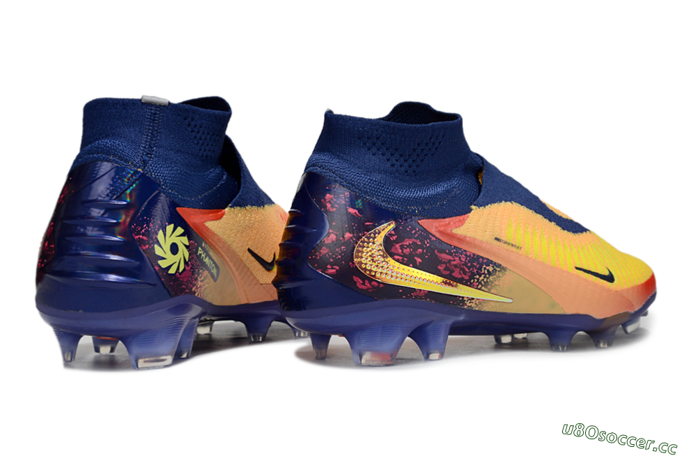 Unisex Nike Phantom 6 Elite FG Firm Ground High-Tops Football Boots - Red/Yellow/Blue 6