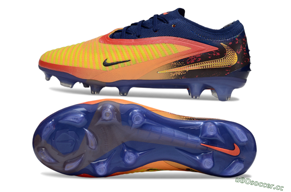 Men's Nike Phantom 6 Elite Low FG Firm Ground Low-Tops Football Boots - Yellow/Red/Blue/Gold 1