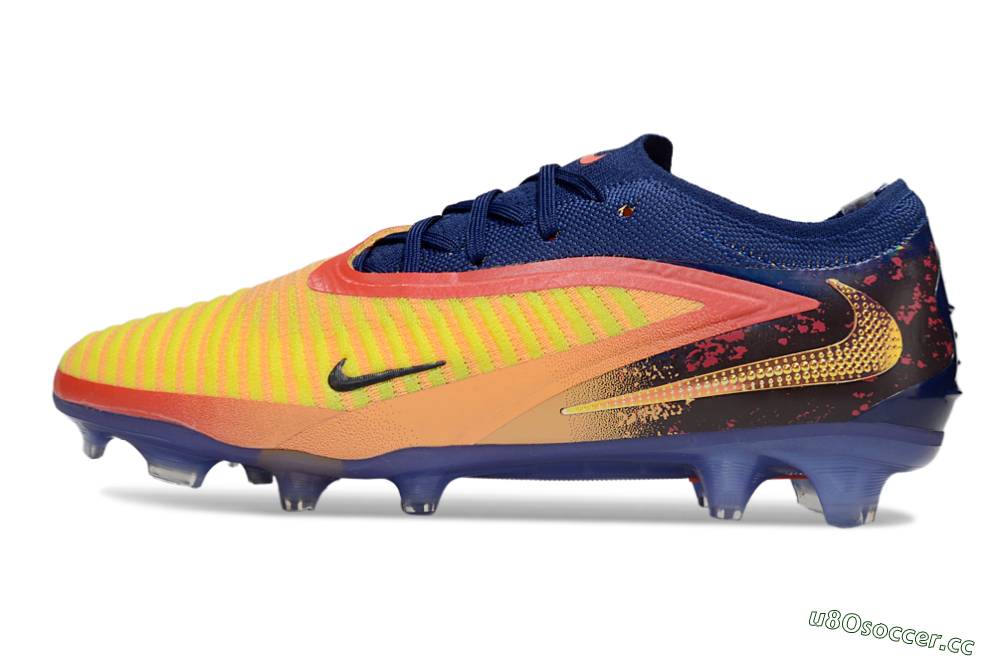 Men's Nike Phantom 6 Elite Low FG Firm Ground Low-Tops Football Boots - Yellow/Red/Blue/Gold 0