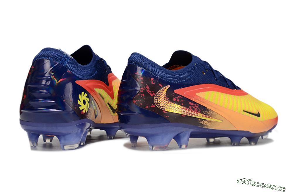 Men's Nike Phantom 6 Elite Low FG Firm Ground Low-Tops Football Boots - Yellow/Red/Blue/Gold 6
