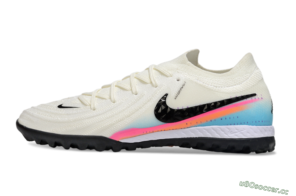 Men's Nike Phantom GX 2 Elite TF Artificial Turf Low-Tops Football Shoes - White/Red/Jade 0