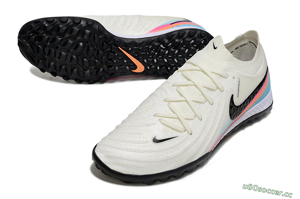 Men's Nike Phantom GX 2 Elite TF Artificial Turf Low-Tops Football Shoes - White/Red/Jade 3
