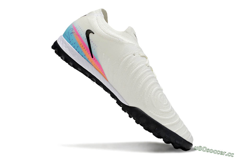 Men's Nike Phantom GX 2 Elite TF Artificial Turf Low-Tops Football Shoes - White/Red/Jade 4