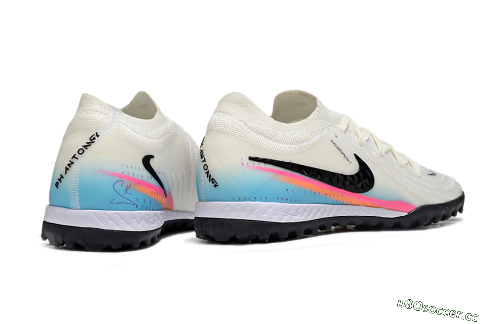 Men's Nike Phantom GX 2 Elite TF Artificial Turf Low-Tops Football Shoes - White/Red/Jade 6