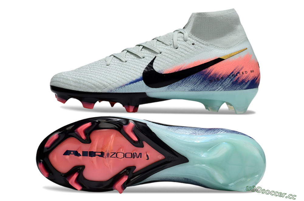 Men's Nike Air Zoom Mercurial Superfly 10 Elite FG Firm Ground High-Tops Football Boots - Jade/Black/Pink 1