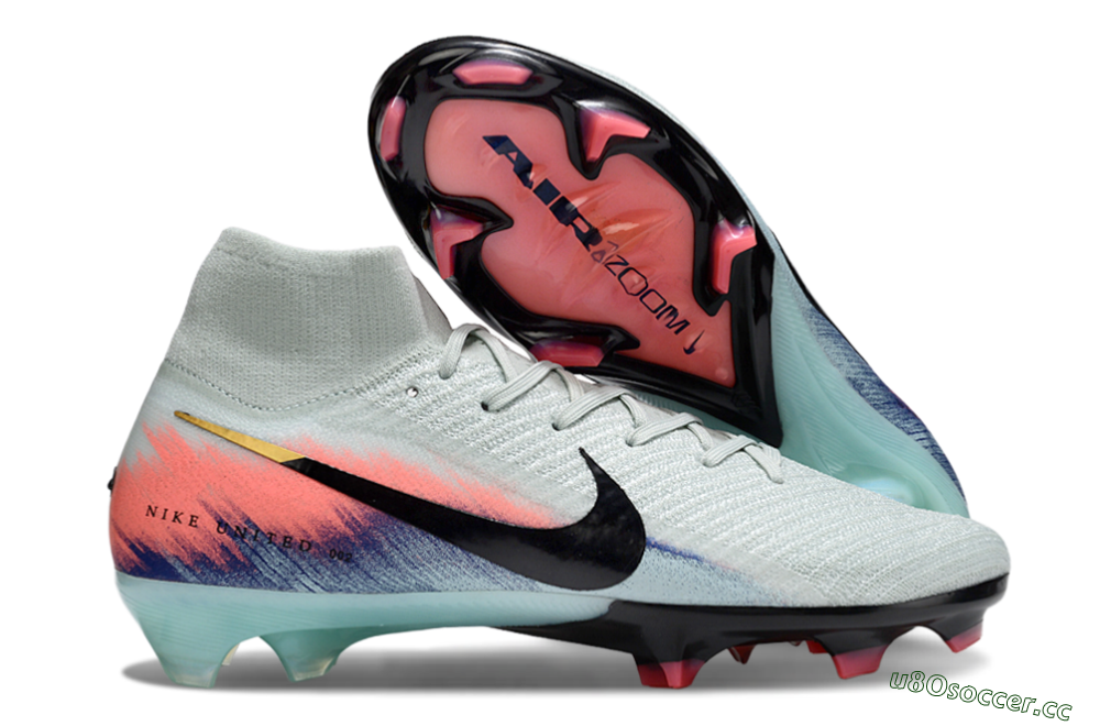 Men's Nike Air Zoom Mercurial Superfly 10 Elite FG Firm Ground High-Tops Football Boots - Jade/Black/Pink 2