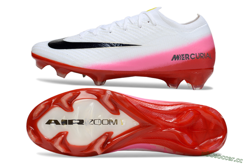 Unisex Nike Air Zoom Mercurial Vapor 16 Elite FG Firm Ground Low-Tops Football Boots - White/Pink/Red 1