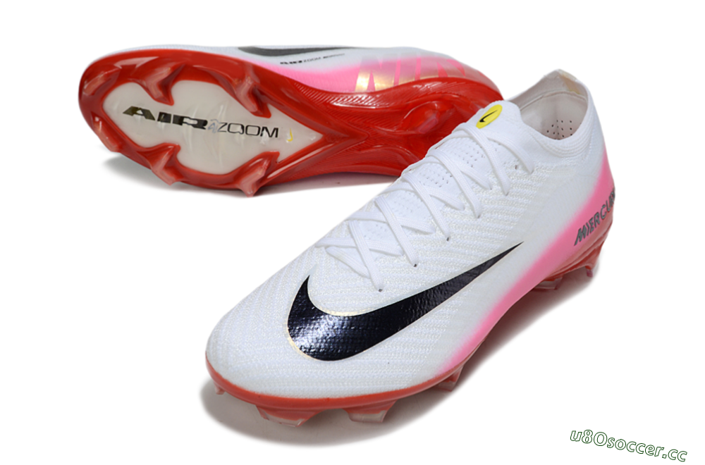 Unisex Nike Air Zoom Mercurial Vapor 16 Elite FG Firm Ground Low-Tops Football Boots - White/Pink/Red 3