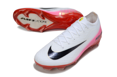 Unisex Nike Air Zoom Mercurial Vapor 16 Elite FG Firm Ground Low-Tops Football Boots - White/Pink/Red