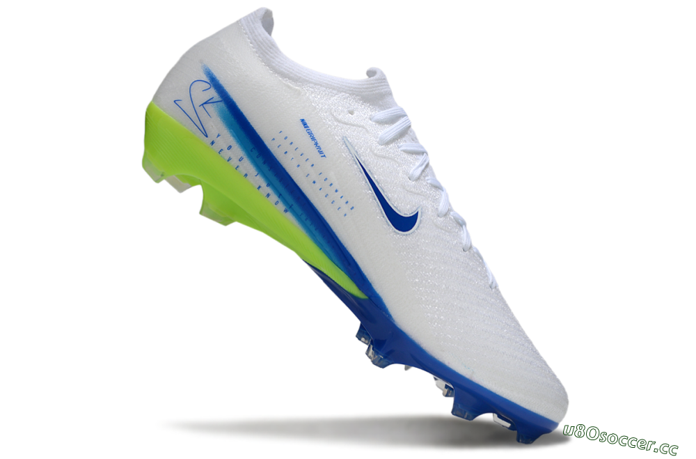 Men's Nike Air Zoom Mercurial Vapor 16 Elite FG Firm Ground Low-Tops Football Boots - White/Blue/Yellow 4