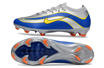 Men's Nike Air Zoom Mercurial Vapor 16 Elite FG Firm Ground Low-Tops Football Boots - Silver/Blue/Yellow