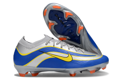 Men's Nike Air Zoom Mercurial Vapor 16 Elite FG Firm Ground Low-Tops Football Boots - Silver/Blue/Yellow