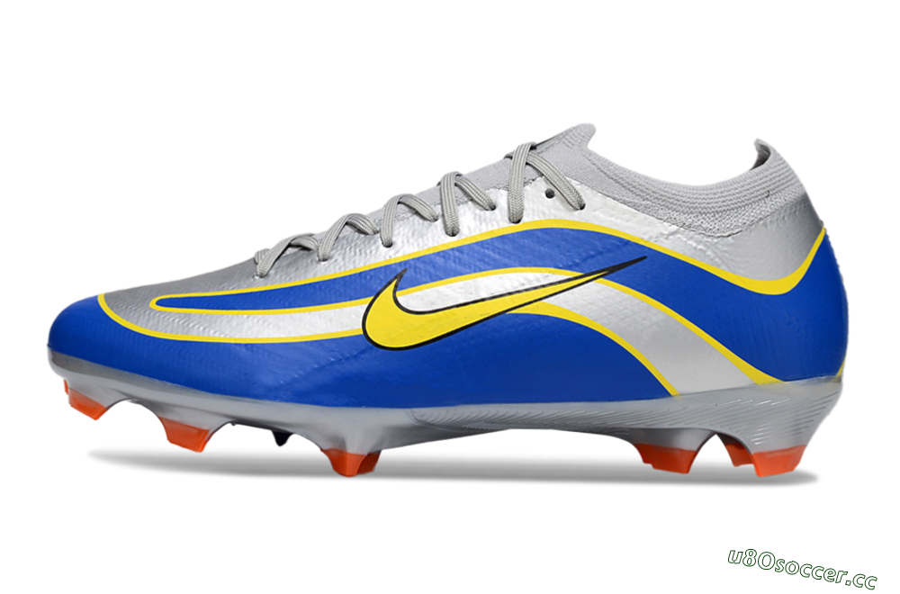Men's Nike Air Zoom Mercurial Vapor 16 Elite FG Firm Ground Low-Tops Football Boots - Silver/Blue/Yellow 0