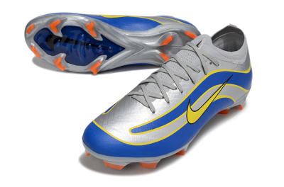 Men's Nike Air Zoom Mercurial Vapor 16 Elite FG Firm Ground Low-Tops Football Boots - Silver/Blue/Yellow