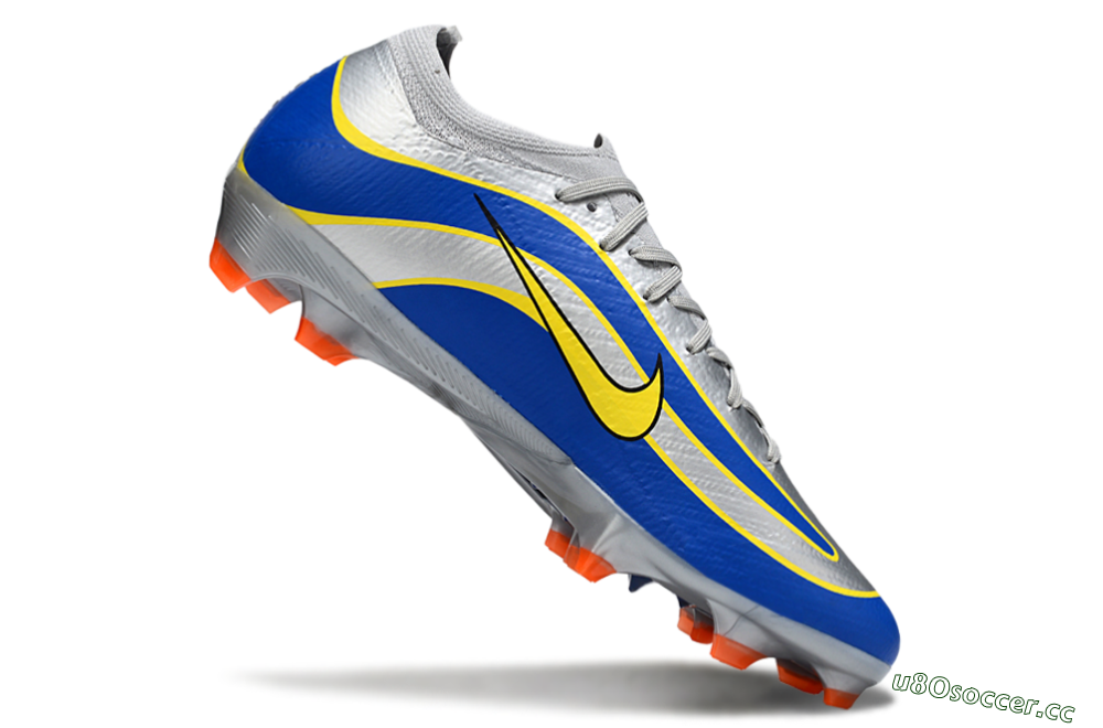 Men's Nike Air Zoom Mercurial Vapor 16 Elite FG Firm Ground Low-Tops Football Boots - Silver/Blue/Yellow 4