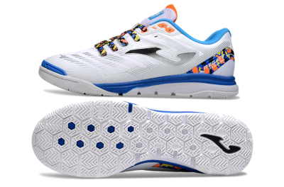 Men's Joma Top Flex IC Indoor & Futsal Low-Tops Football Shoes - White/Silver/Blue