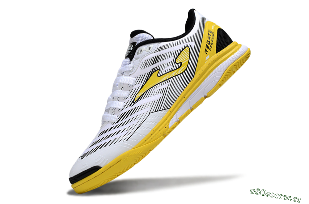 Men's Joma Top Flex IC Indoor & Futsal Low-Tops Football Shoes - White/Black/Yellow 6