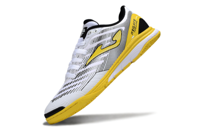 Men's Joma Top Flex IC Indoor & Futsal Low-Tops Football Shoes - White/Black/Yellow