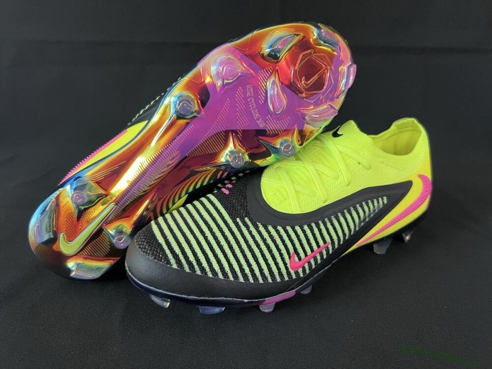 Unisex Nike Phantom 6 Elite Low FG Firm Ground Low-Tops Football Boots - Yellow/Black/Pink