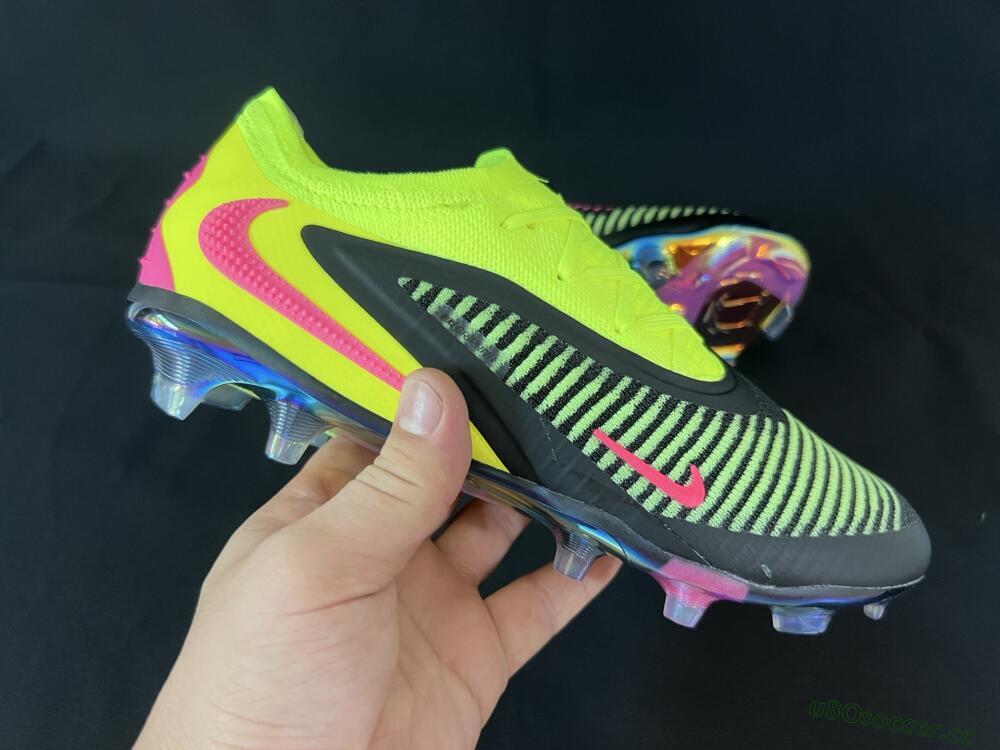 Unisex Nike Phantom 6 Elite Low FG Firm Ground Low-Tops Football Boots - Yellow/Black/Pink