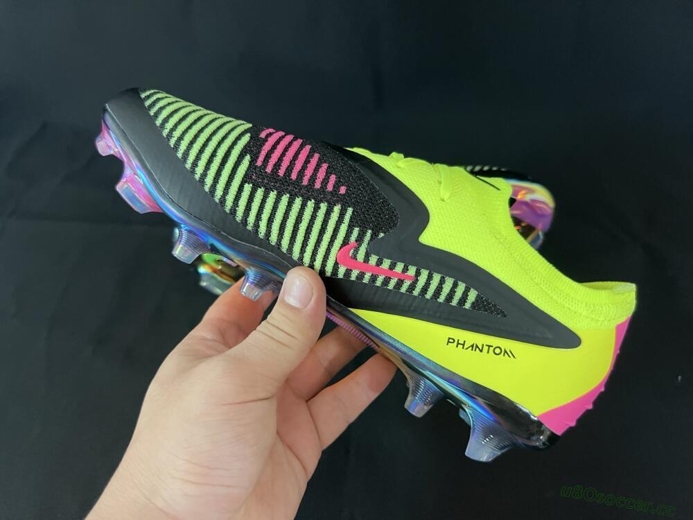 Unisex Nike Phantom 6 Elite Low FG Firm Ground Low-Tops Football Boots - Yellow/Black/Pink