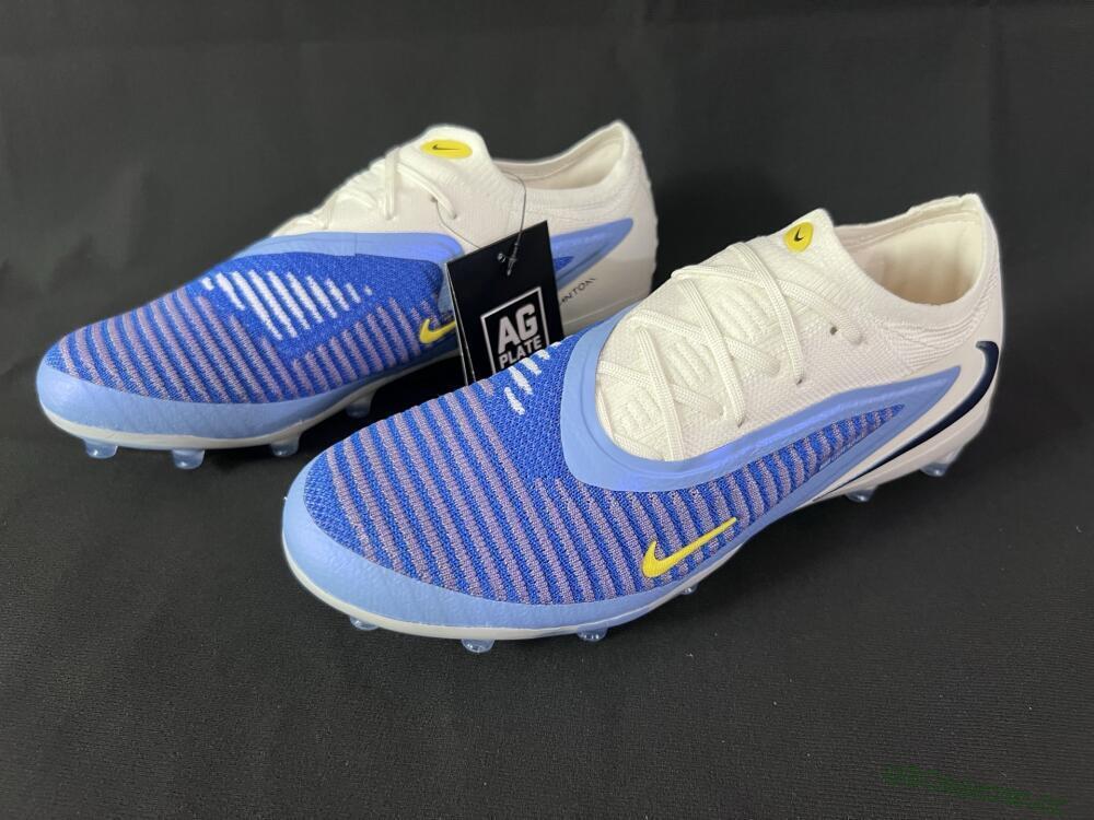 Unisex Nike Phantom 6 Elite Low FG Firm Ground Low-Tops Football Boots - Blue/White/Yellow