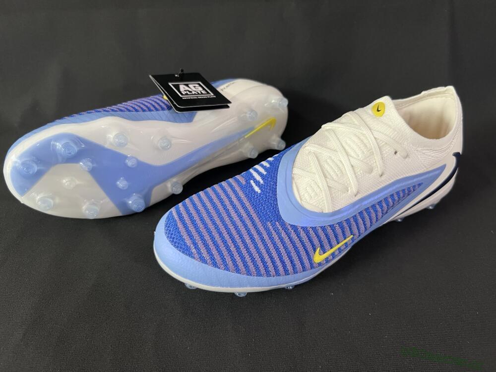 Unisex Nike Phantom 6 Elite Low FG Firm Ground Low-Tops Football Boots - Blue/White/Yellow