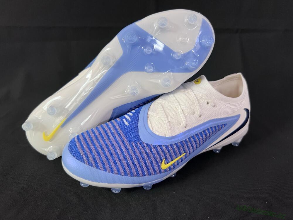 Unisex Nike Phantom 6 Elite Low FG Firm Ground Low-Tops Football Boots - Blue/White/Yellow