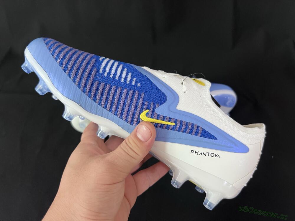 Unisex Nike Phantom 6 Elite Low FG Firm Ground Low-Tops Football Boots - Blue/White/Yellow