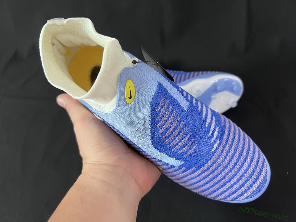 Unisex Nike Phantom 6 High Elite AG Artificial Grass High-Tops Football Boots - Blue/White/Black
