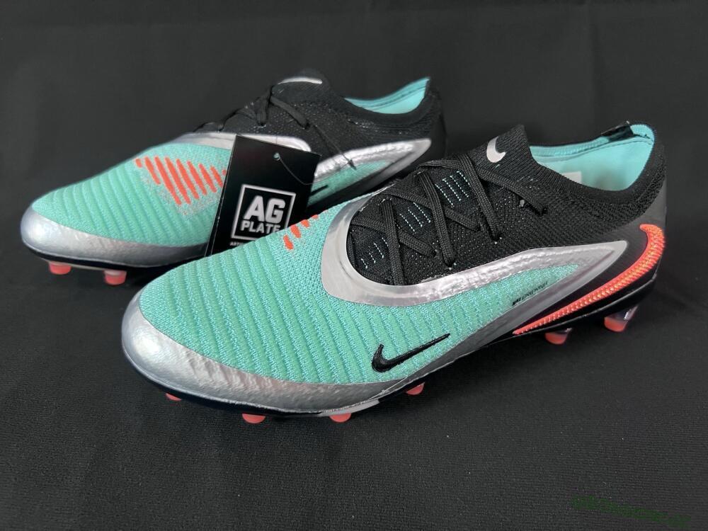 Unisex Nike Phantom 6 Low Elite AG Artificial Grass Low-Tops Football Boots - Jade/Black/Silver
