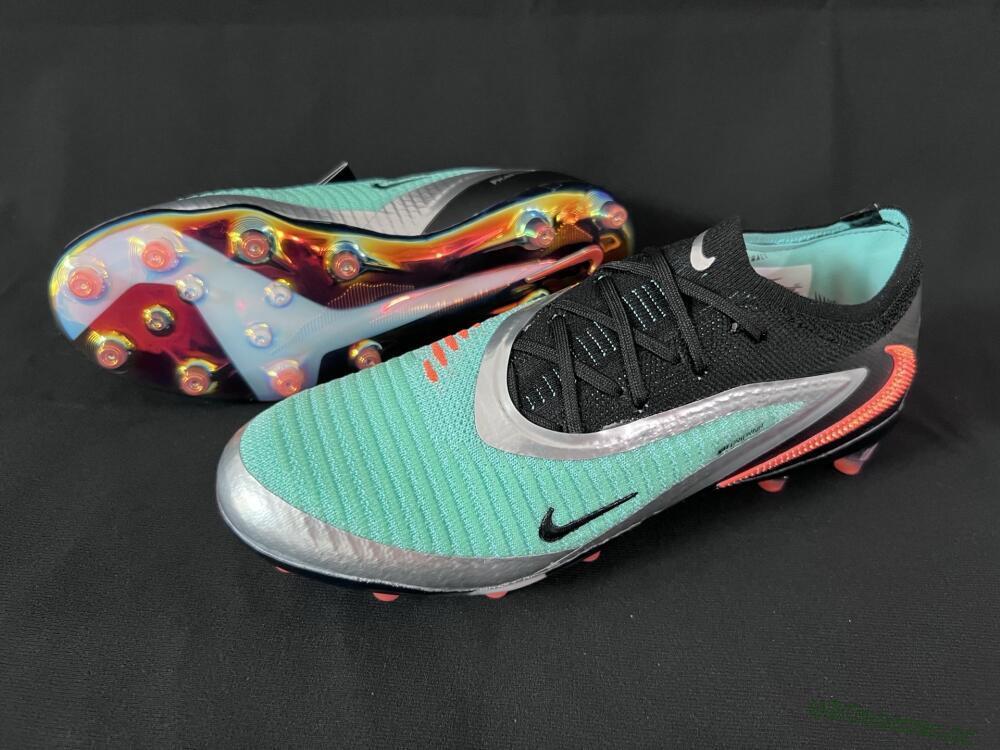 Unisex Nike Phantom 6 Low Elite AG Artificial Grass Low-Tops Football Boots - Jade/Black/Silver
