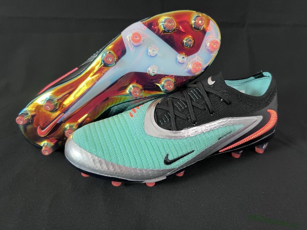 Unisex Nike Phantom 6 Low Elite AG Artificial Grass Low-Tops Football Boots - Jade/Black/Silver