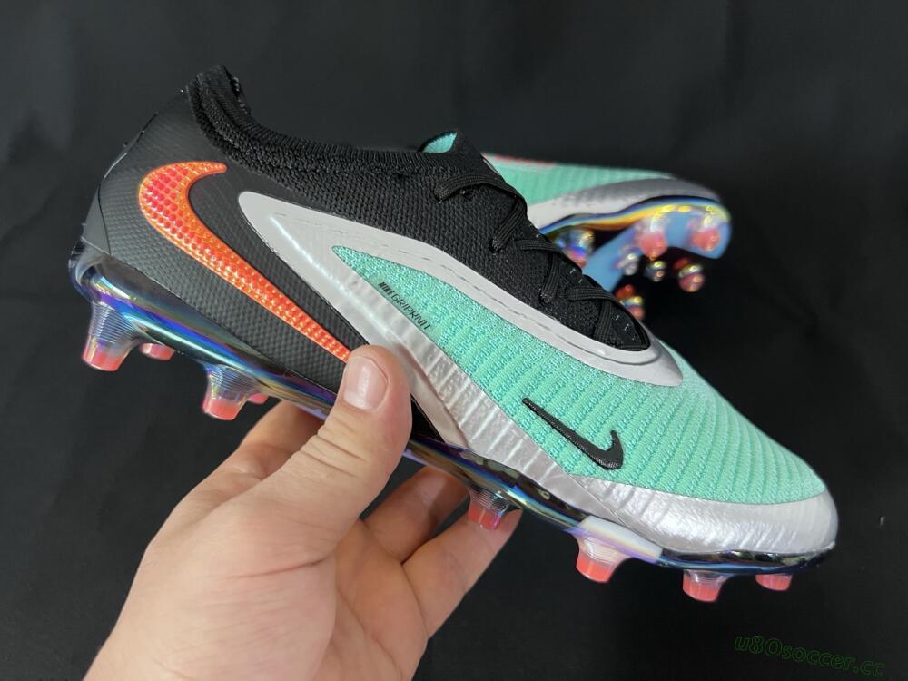 Unisex Nike Phantom 6 Low Elite AG Artificial Grass Low-Tops Football Boots - Jade/Black/Silver