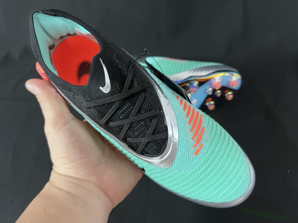 Unisex Nike Phantom 6 Low Elite AG Artificial Grass Low-Tops Football Boots - Jade/Black/Silver