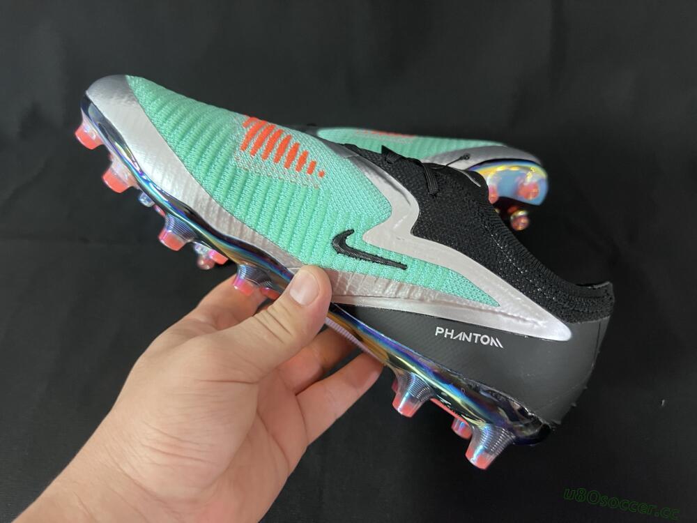 Unisex Nike Phantom 6 Low Elite AG Artificial Grass Low-Tops Football Boots - Jade/Black/Silver