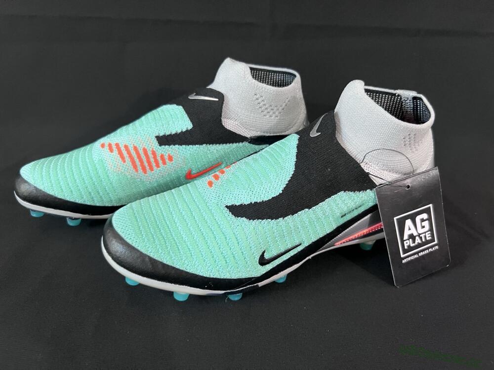 Unisex Nike Phantom 6 High Elite AG Artificial Grass High-Tops Football Boots - Jade/Black/Silver