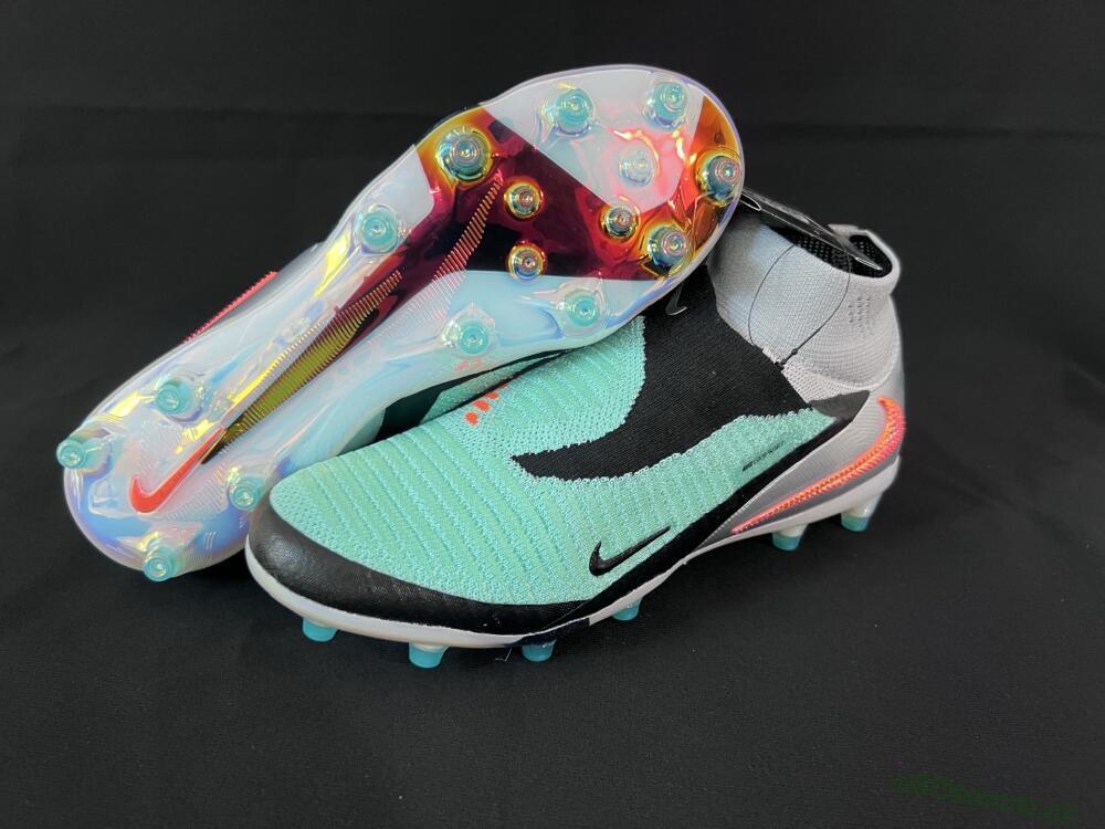 Unisex Nike Phantom 6 High Elite AG Artificial Grass High-Tops Football Boots - Jade/Black/Silver