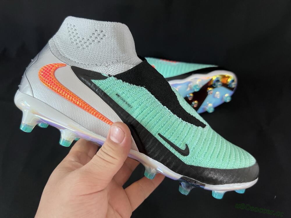 Unisex Nike Phantom 6 High Elite AG Artificial Grass High-Tops Football Boots - Jade/Black/Silver