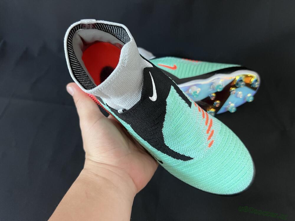 Unisex Nike Phantom 6 High Elite AG Artificial Grass High-Tops Football Boots - Jade/Black/Silver